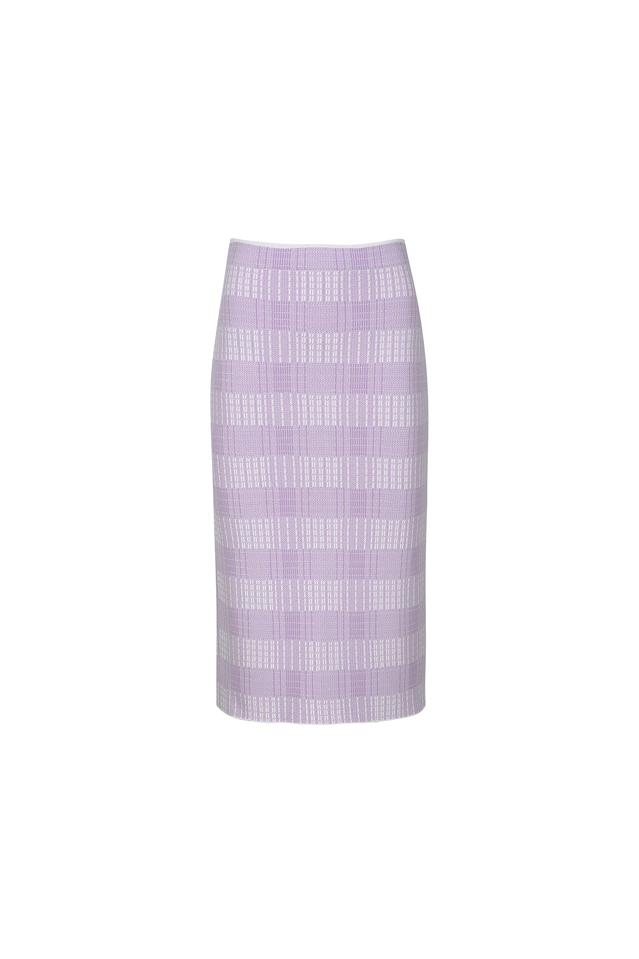 HIGH-RISE RIBBED-KNIT PENCIL SKIRT