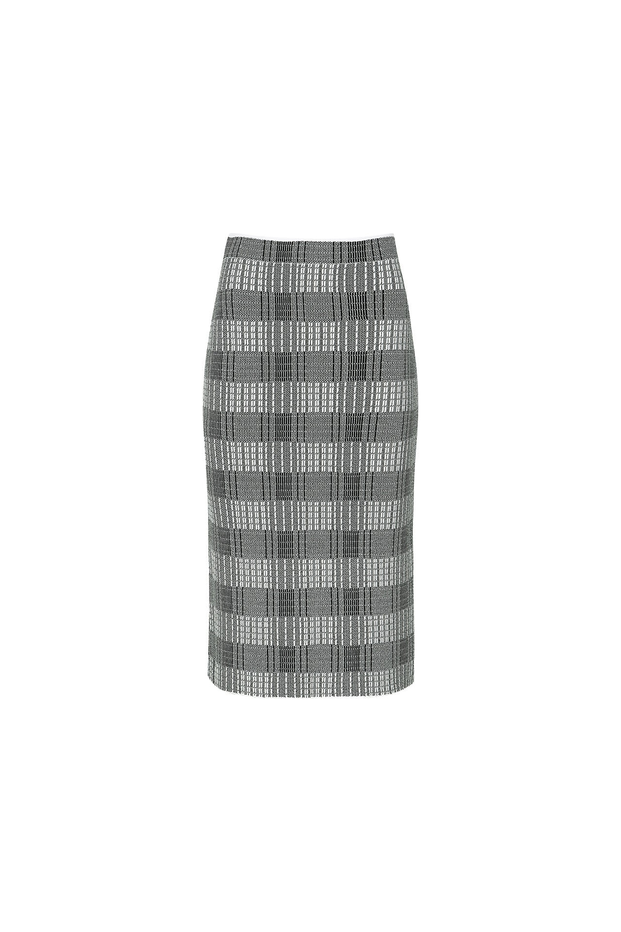 HIGH-RISE RIBBED-KNIT PENCIL SKIRT