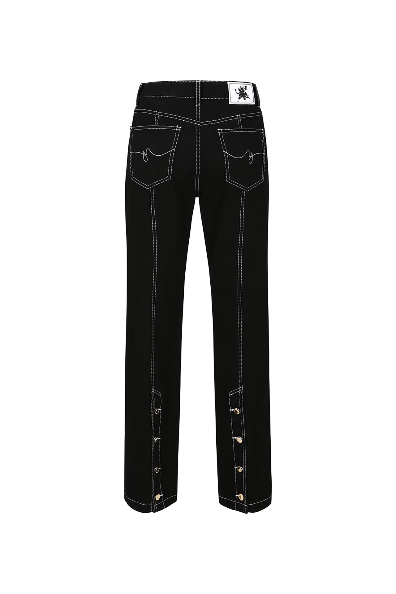 BACK BUTTON DETAILED STRAIGHT-LEG JEANS