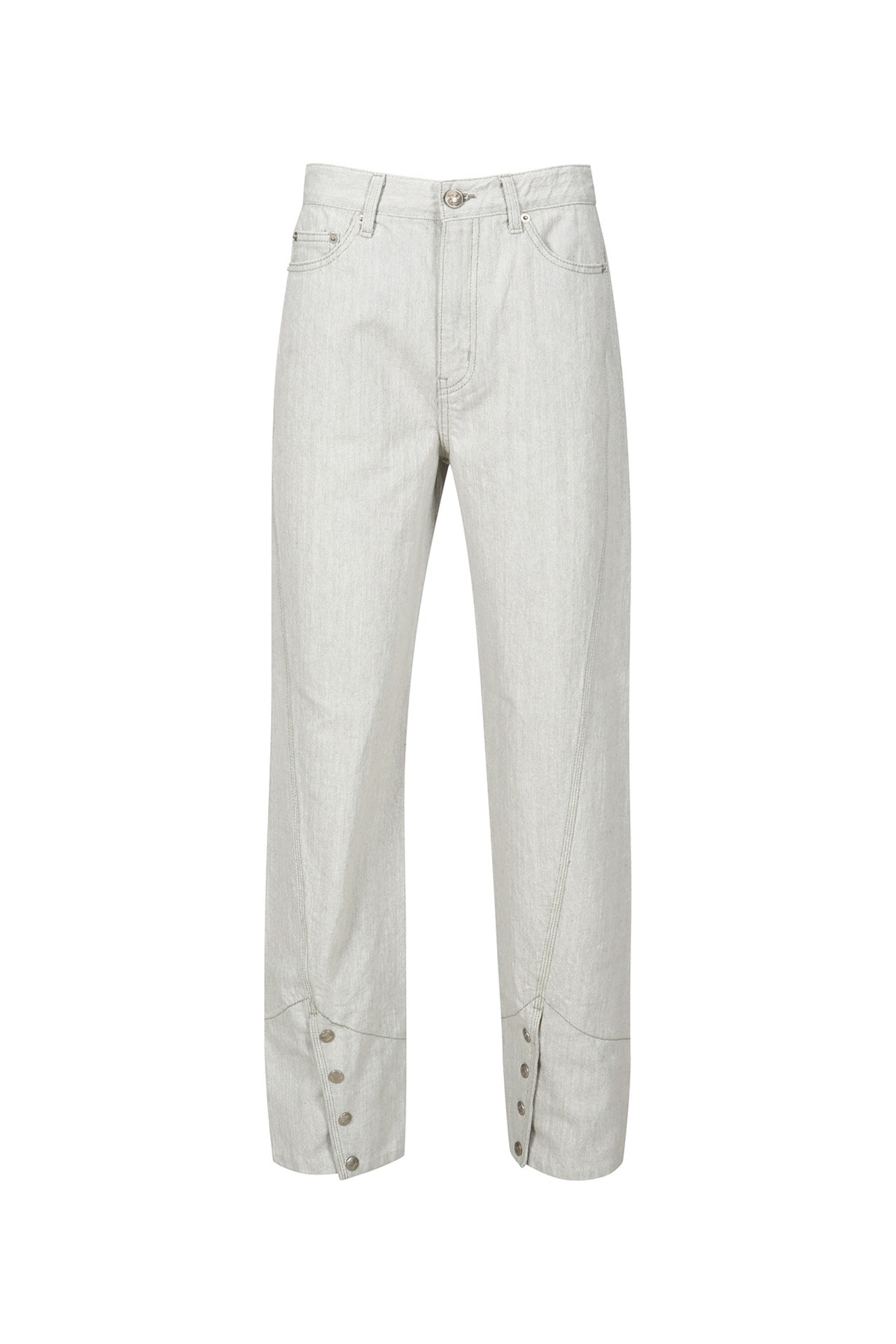 BUTTON DETAILED STRAIGHT-LEG JEANS