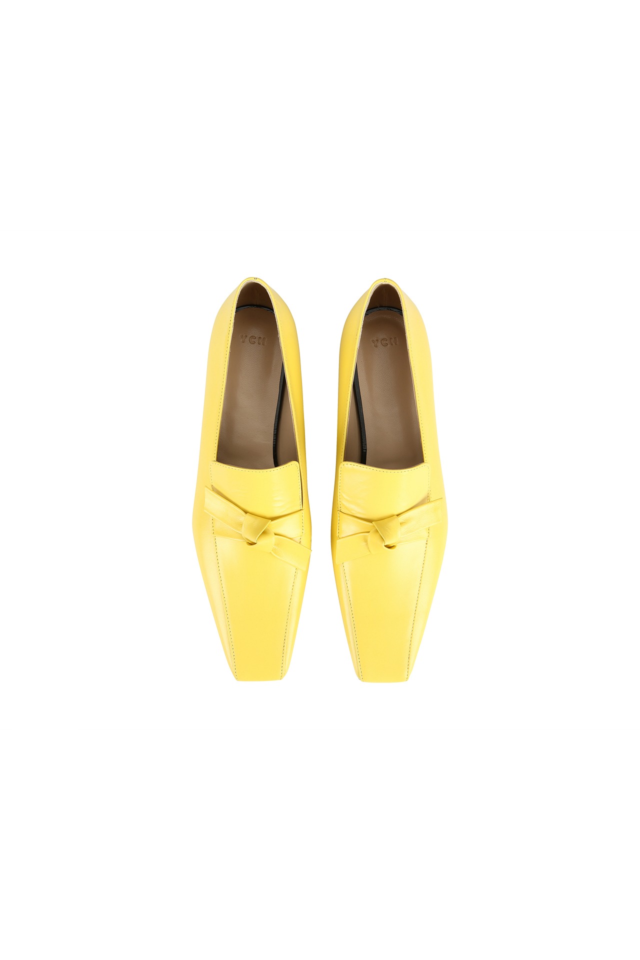 STRETCH BOW-EMBELISHED LEATHER LOAFERS