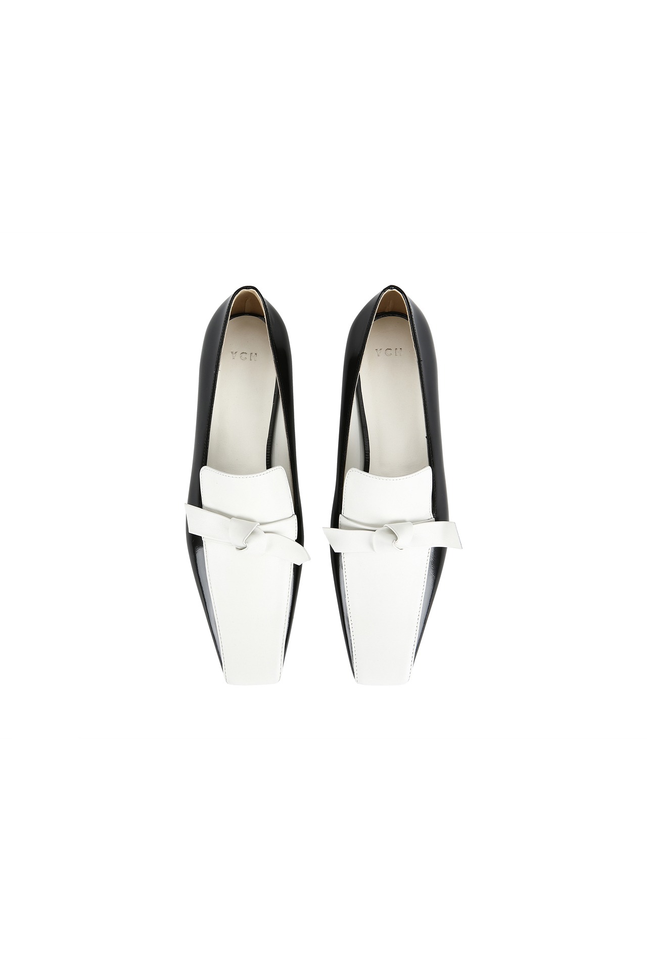 STRETCH BOW-EMBELISHED LEATHER LOAFERS